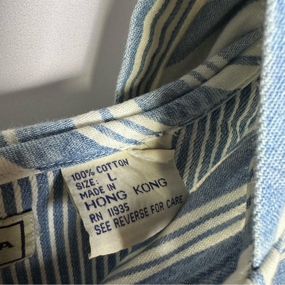 Arizona Jean Co. Men’s Vintage Sleeveless Hooded Button-Up Shirt Striped size L - Picture 5 of 10